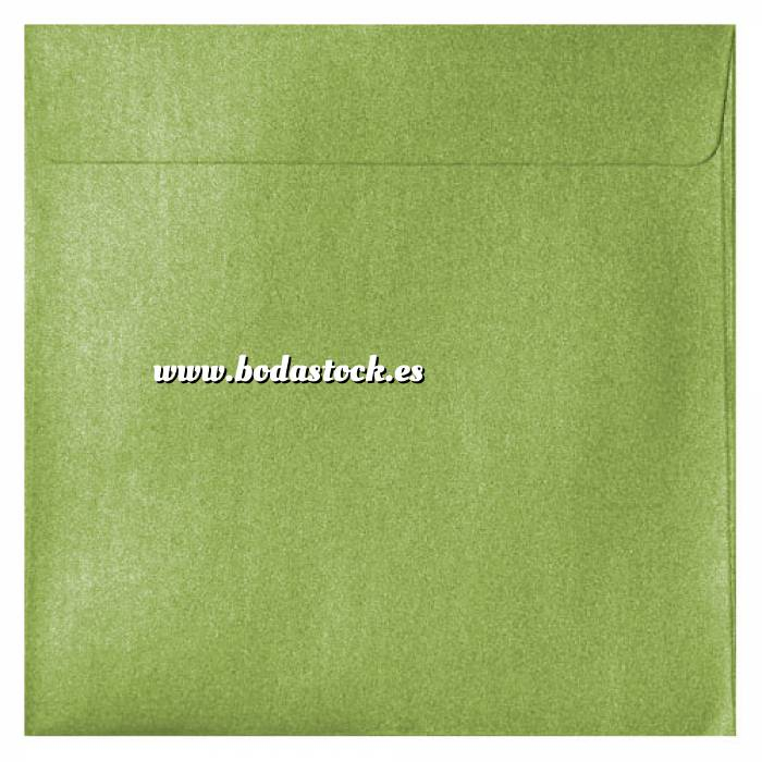 Imagen Sobres cuadrados Sobre Perlado verde Cuadrado (Verde Lima) 